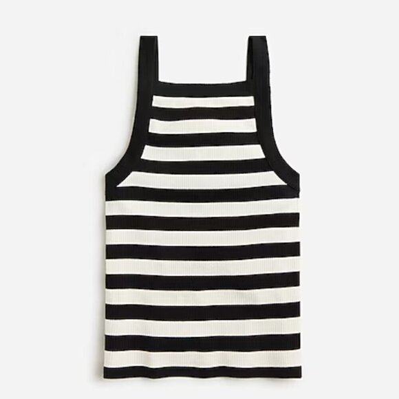J.Crew Vintage Rib Wide-Strap Tank Top in Stripe - Size Large - Picture 9 of 10